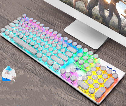 Steampunk Mechanical Gaming Keyboard with Blue Switches